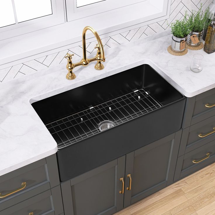 AZUR-30AB™ Granite 30-In Single Bowl Apron Front Workstation Kitchen Sink
