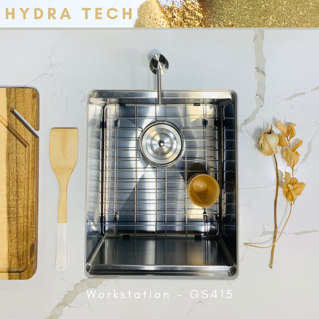 Hydra Tech™ GS415 Stainless steel 15-In Undermount Single Bowl workstation Kitchen Sink with Accessories