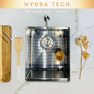 Hydra Tech™ GS415 Stainless steel 15-In Undermount Single Bowl workstation Kitchen Sink with Accessories