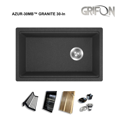 AZUR30™ GGS980 - Granite 30" - Single Bowl Undermount Workstation Kitchen Sink