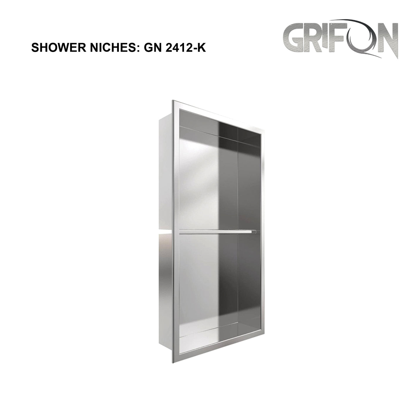 SHOWER NICHE - GN2412-K-BN Stainless Steel Double Bowl Wall-insert Shower Niche