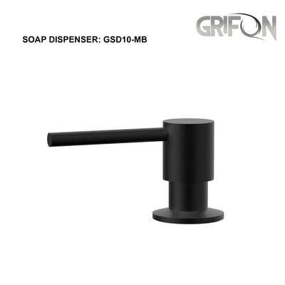 SOAP DISPENSER - GSD10 Kitchen Soap and Lotion Dispenser in Black Stainless Steel