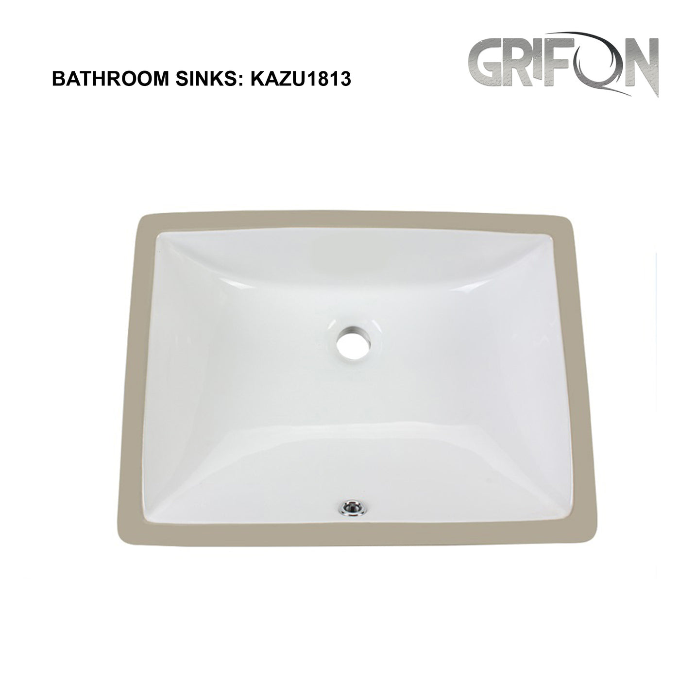 Undermount™ KAZU Rectangular Undermount 20,5-in Ceramic Bathroom Sink in White