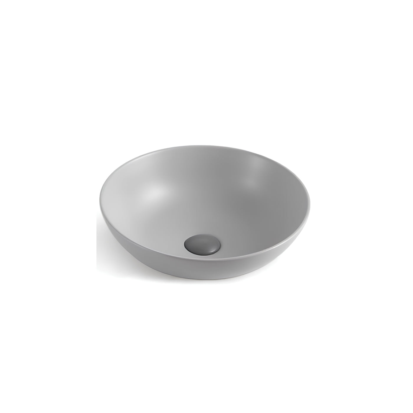 SIDNEY™GSO601C-LG Round Vessel  Ceramic Bathroom Sink in Grey