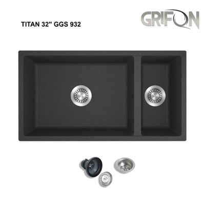 TITAN 32" GGS 932 - Double Bowl Kitchen Sink