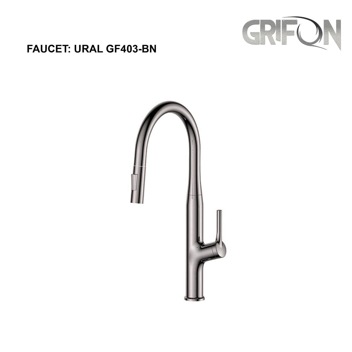 URAL™ GF403 Contemporary Style Single-Handle Kitchen Sink Faucet with Pull-Down Sprayer