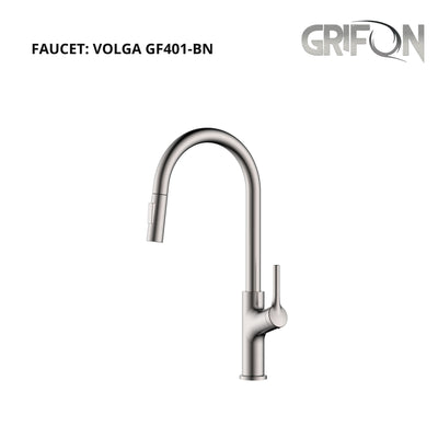 VOLGA™ GF401 Contemporary Style Single-Handle Kitchen Sink Faucet with Pull-Down Sprayer