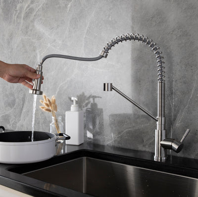 YUKON™ GF410 Commercial Style Single-Handle Kitchen Sink Faucet with Pull-Down Sprayer