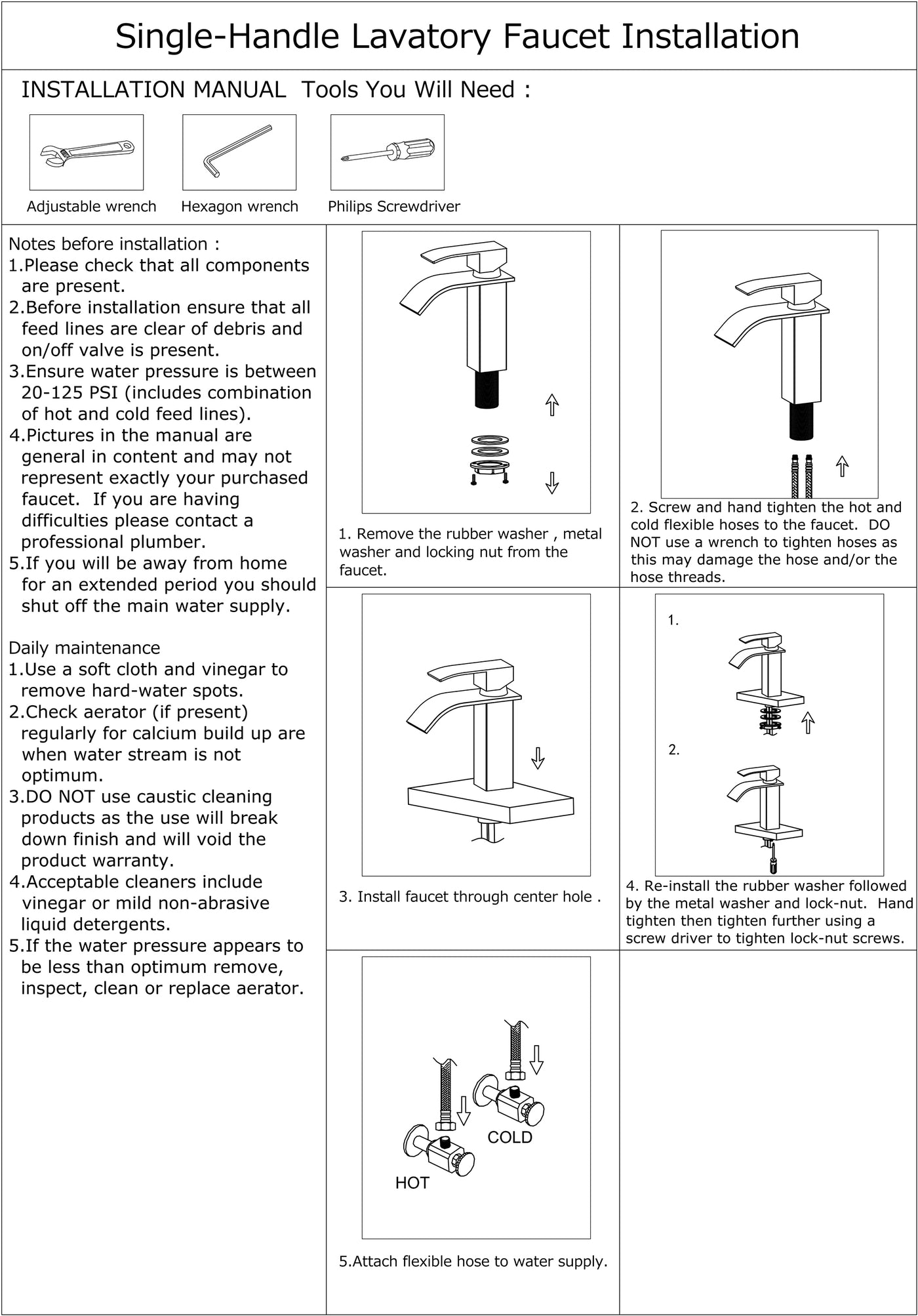 CARO™ GF702 Contemporary Style Single-Handle Bathroom Sink Faucet