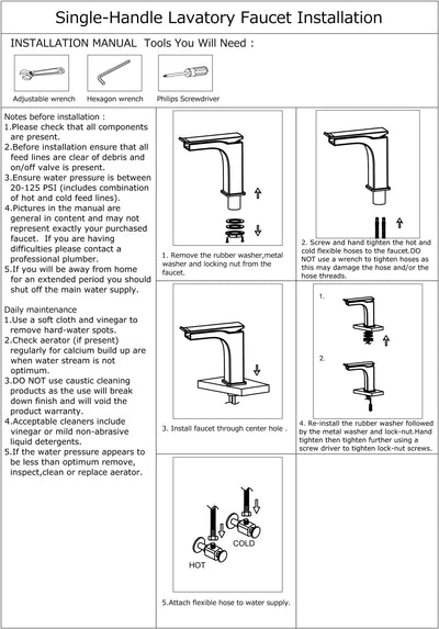 ALTAIR™ GF705 Contemporary Style Single-Handle Bathtroom Sink Faucet