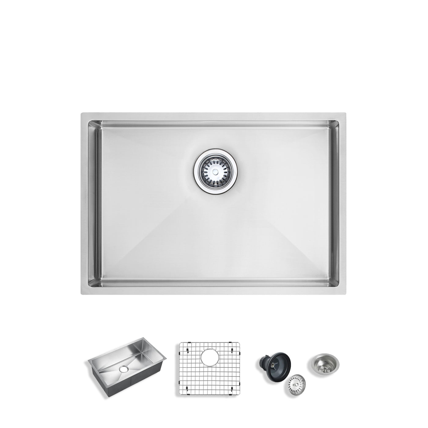 Eterna™ GS310 - Stainless Steel 25-in Single bowl Undermount Standard Kitchen sink with accessories