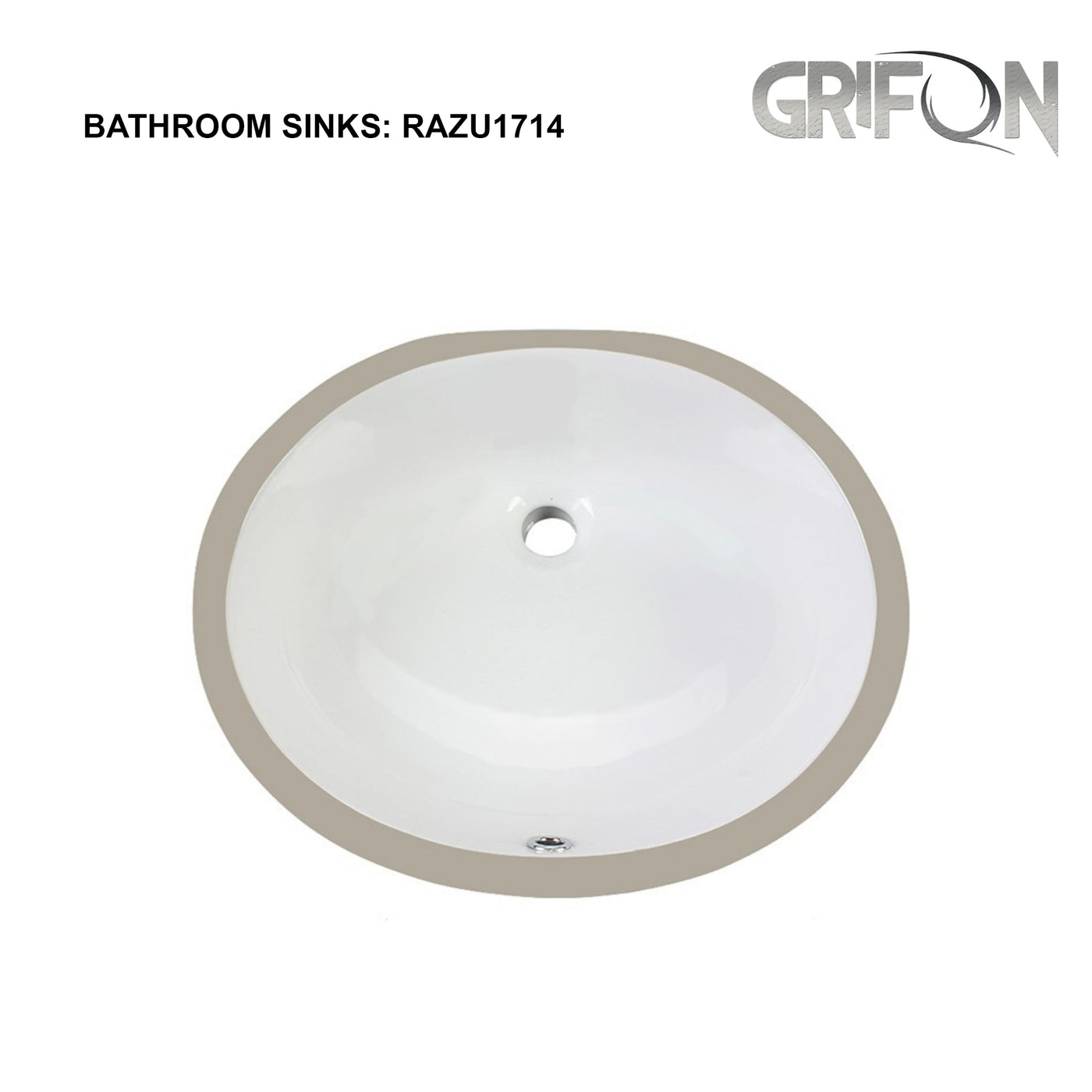 Undermount™ RAZU Round Undermount 19,5-in Ceramic Bathroom Sink in White