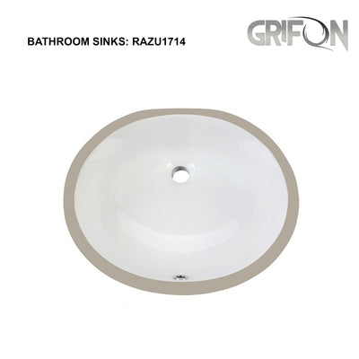 Undermount™ RAZU Round Undermount 19,5-in Ceramic Bathroom Sink in White