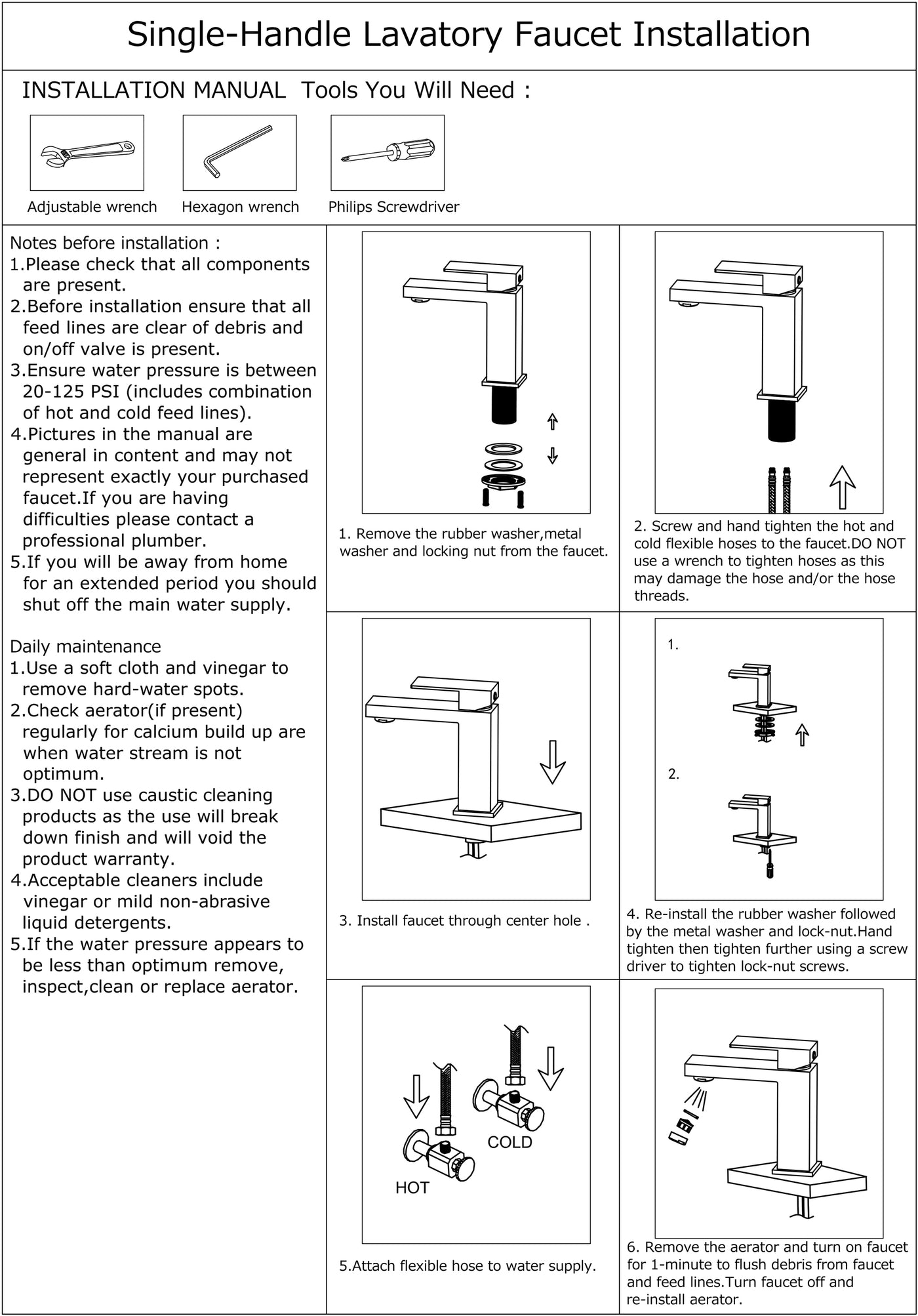 SAFIR™ GF708 Contemporary Style Single-Handle Bathroom Sink Faucet