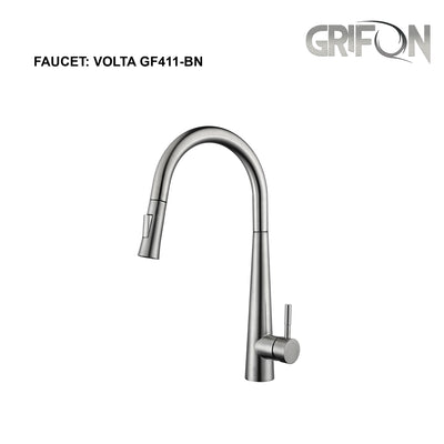 VOLTA™ GF411 Contemporary Style Sensor Single-Handle Kitchen Sink Faucet with Pull-Down Sprayer