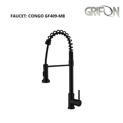 CONGO™ GF409 Commercial Style Single-Handle Kitchen Sink Faucet with Pull-Down Sprayer