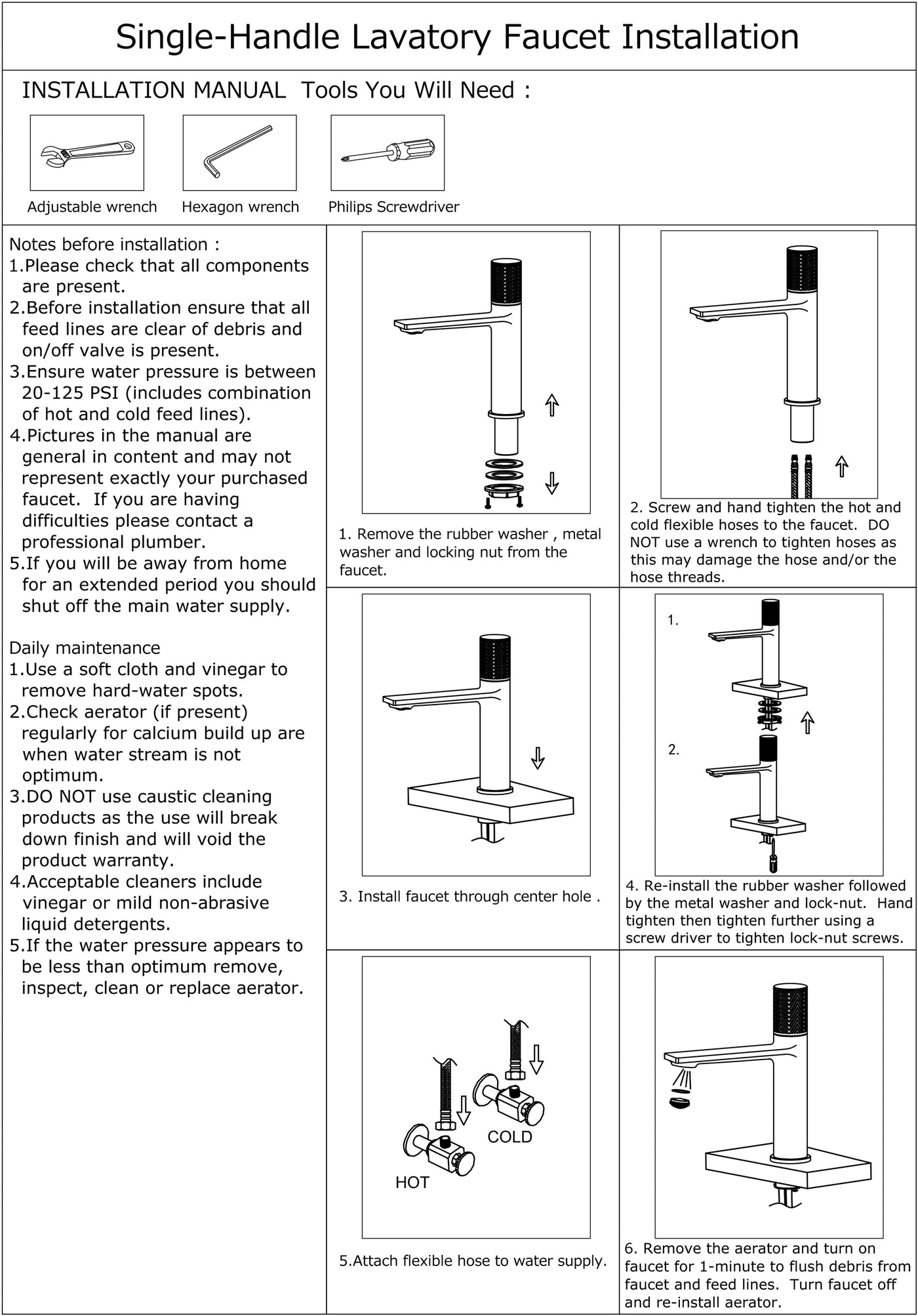 ANGY™ GF701 Contemporary Style  Single-Handle Bathroom Sink Faucet