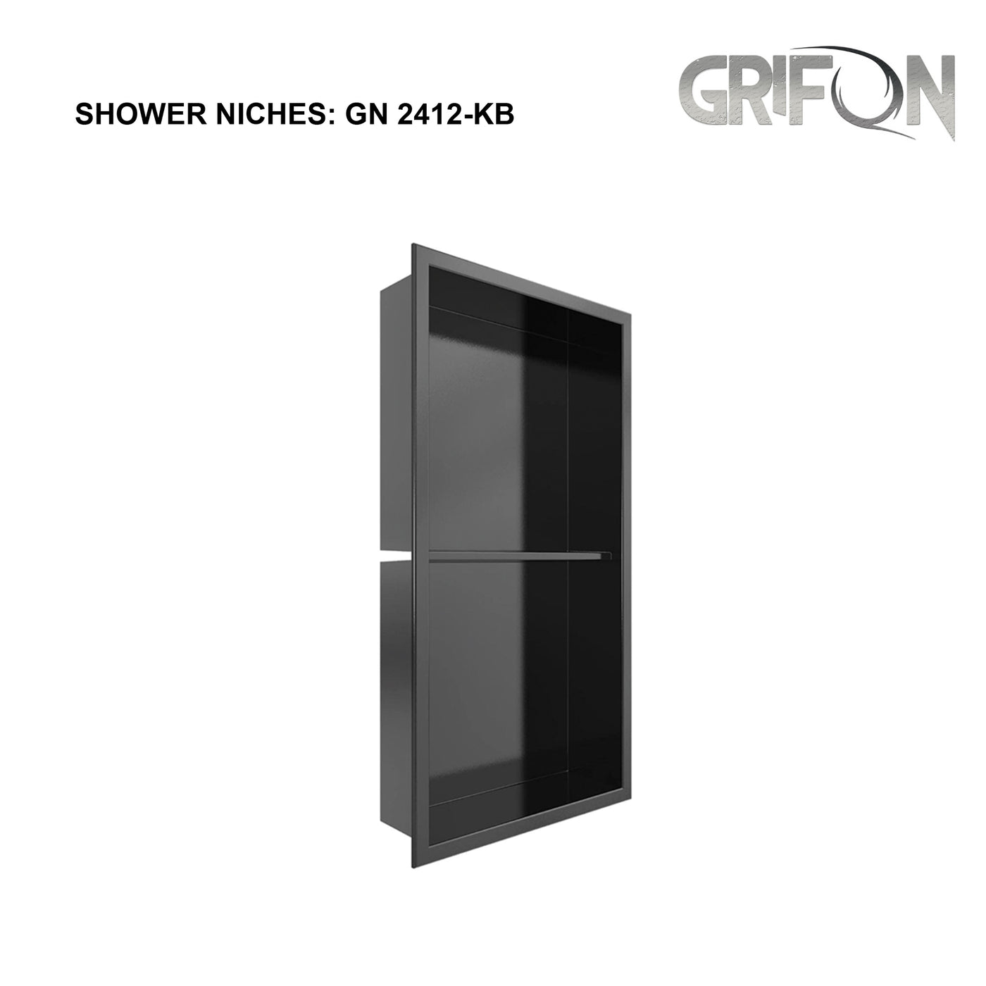 SHOWER NICHE - GN2412-K-B Stainless Steel Double Bowl Wall-insert Shower Niche