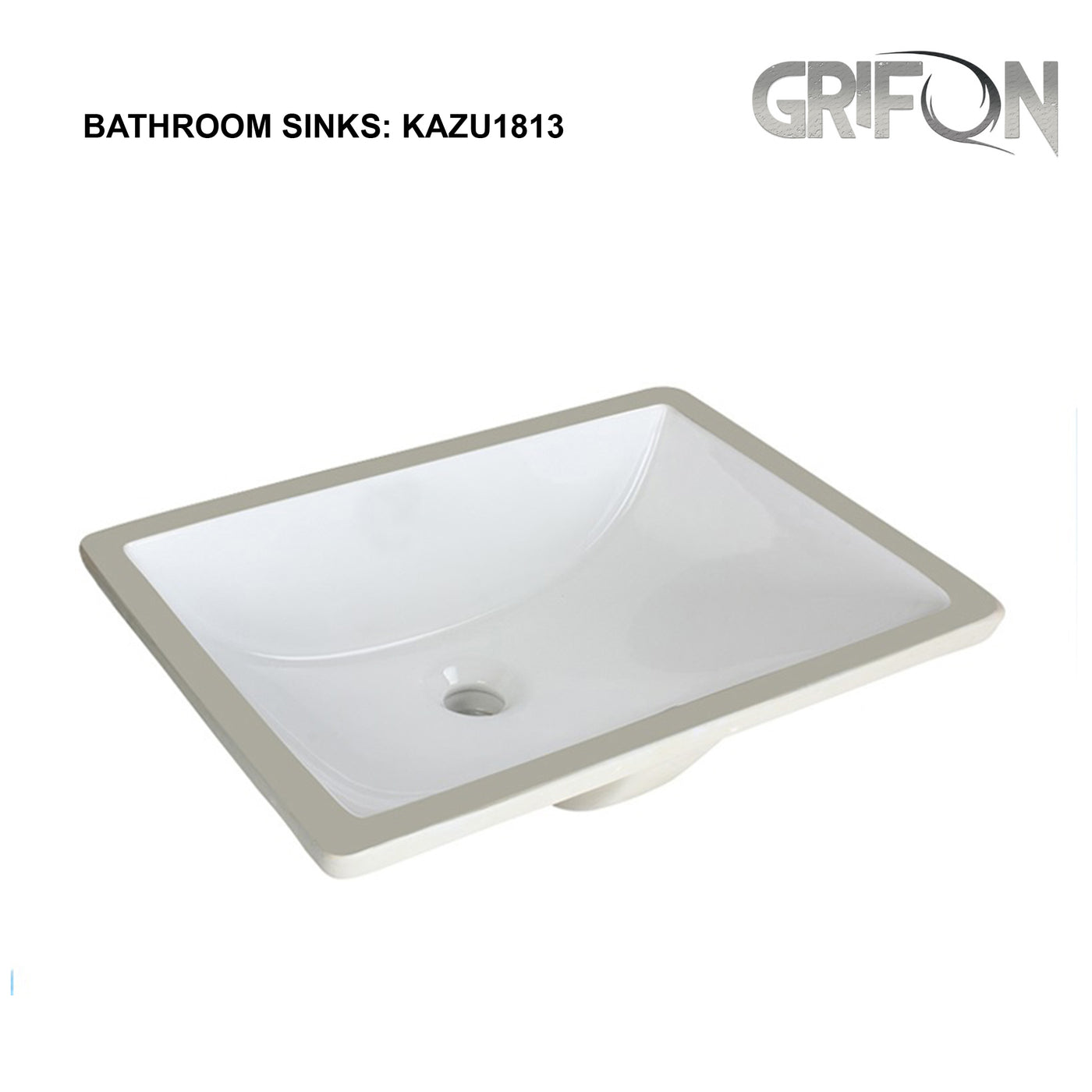 Undermount™ KAZU Rectangular Undermount 20,5-in Ceramic Bathroom Sink in White