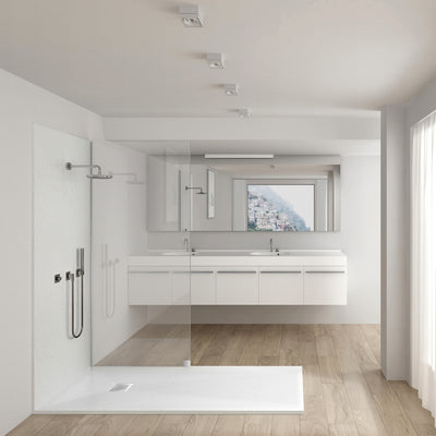 SHOWER BASE ARTIFICIAL STONE - SERIES F CARRARA BIANCO