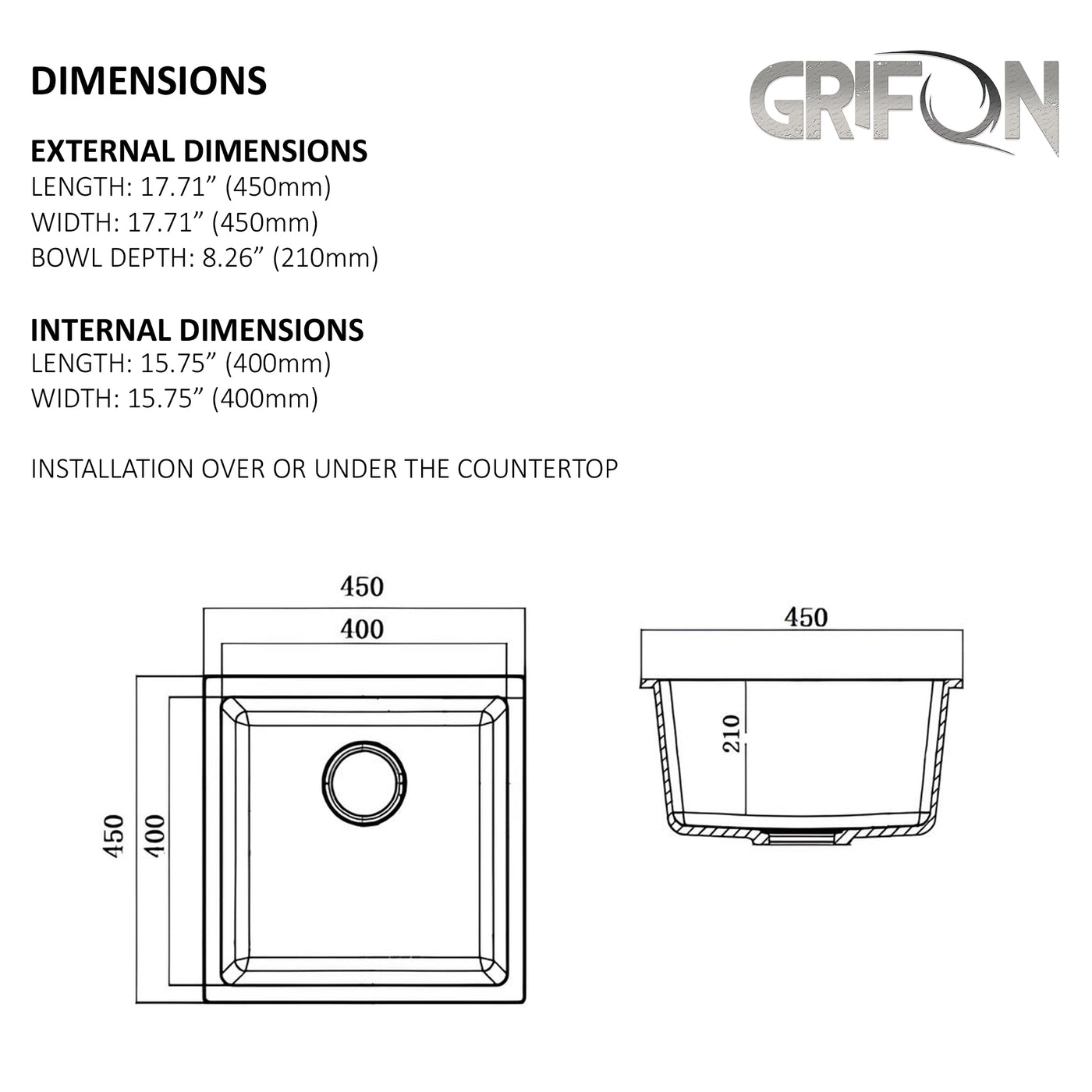 ASTRA 17" GGS917 - Single Bowl Kitchen Sink