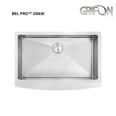 Bel Pro™ GS630 Stainless steel 30-In Undermount Single Bowl Apron Kitchen Sink.