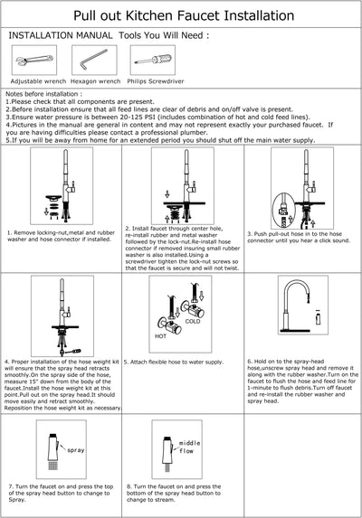 LENA™ GF408 Contemporary Style Single-Handle Kitchen Sink Faucet with Pull-Down Sprayer*