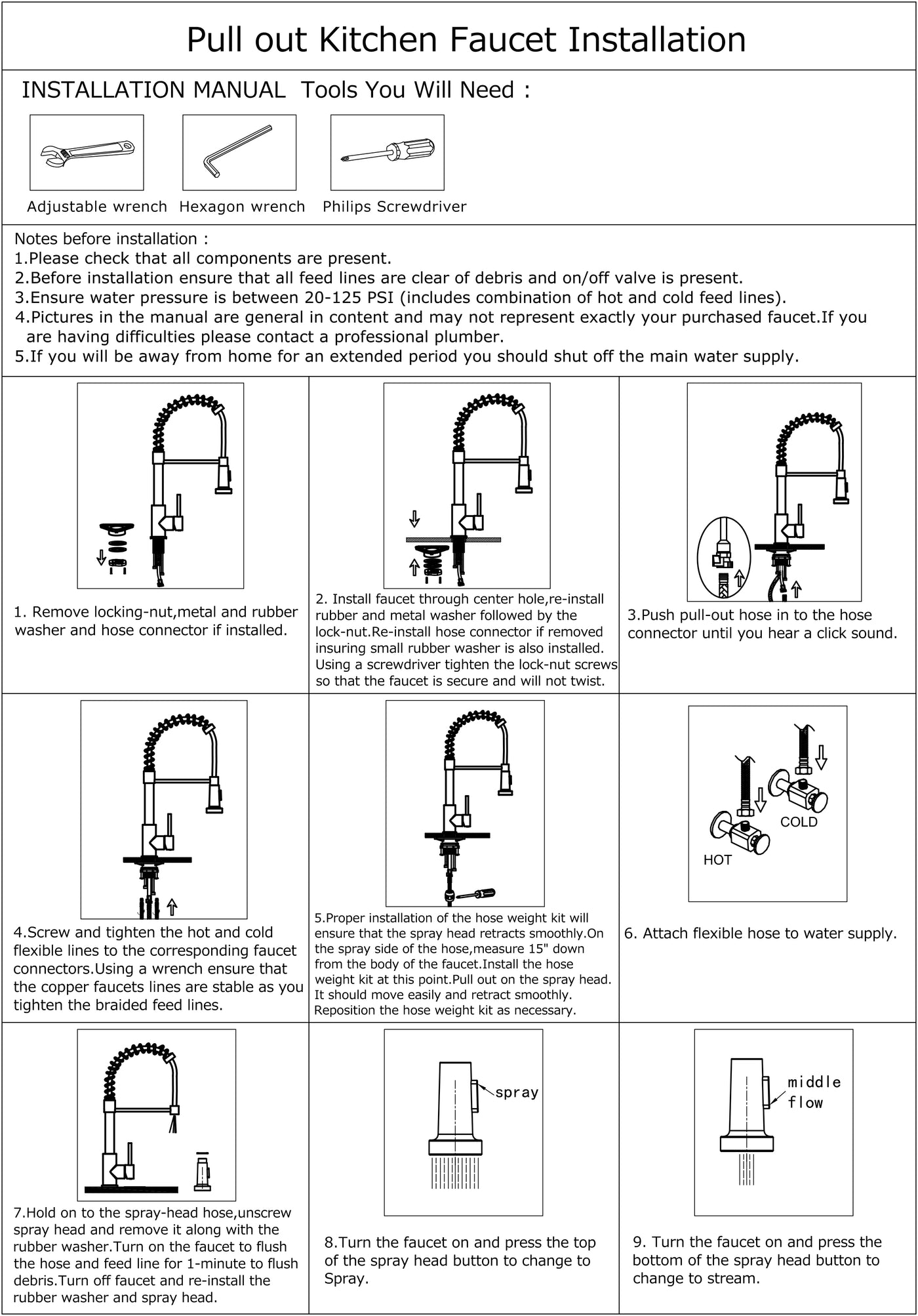 CONGO™ GF409 Commercial Style Single-Handle Kitchen Sink Faucet with Pull-Down Sprayer