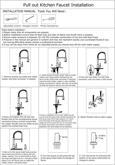 CONGO™ GF409 Commercial Style Single-Handle Kitchen Sink Faucet with Pull-Down Sprayer