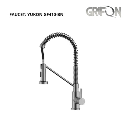 YUKON™ GF410 Commercial Style Single-Handle Kitchen Sink Faucet with Pull-Down Sprayer