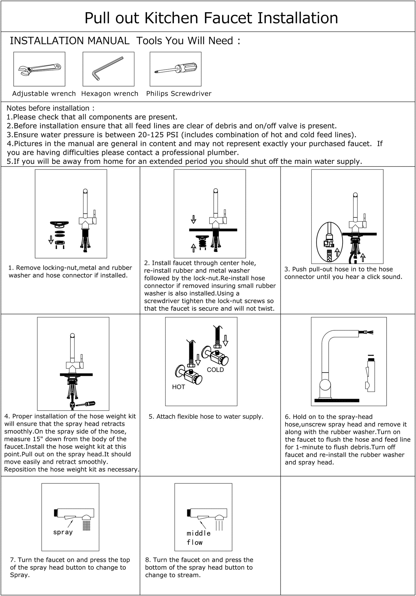 ZEYA™ GF405 Contemporary Style Single-Handle Kitchen Sink Faucet with Pull-Down Sprayer