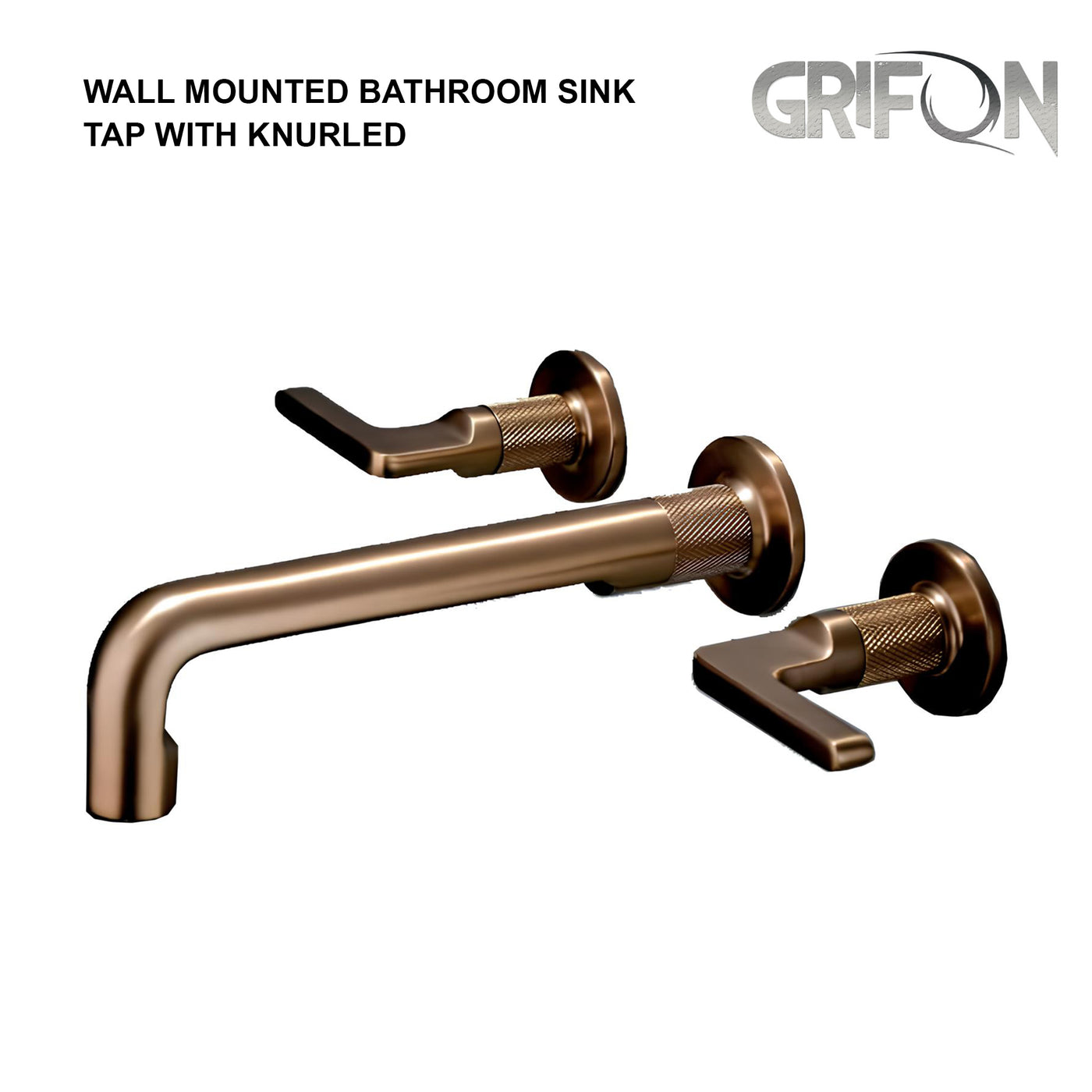 wall mounted bathroom sink tap with knurled