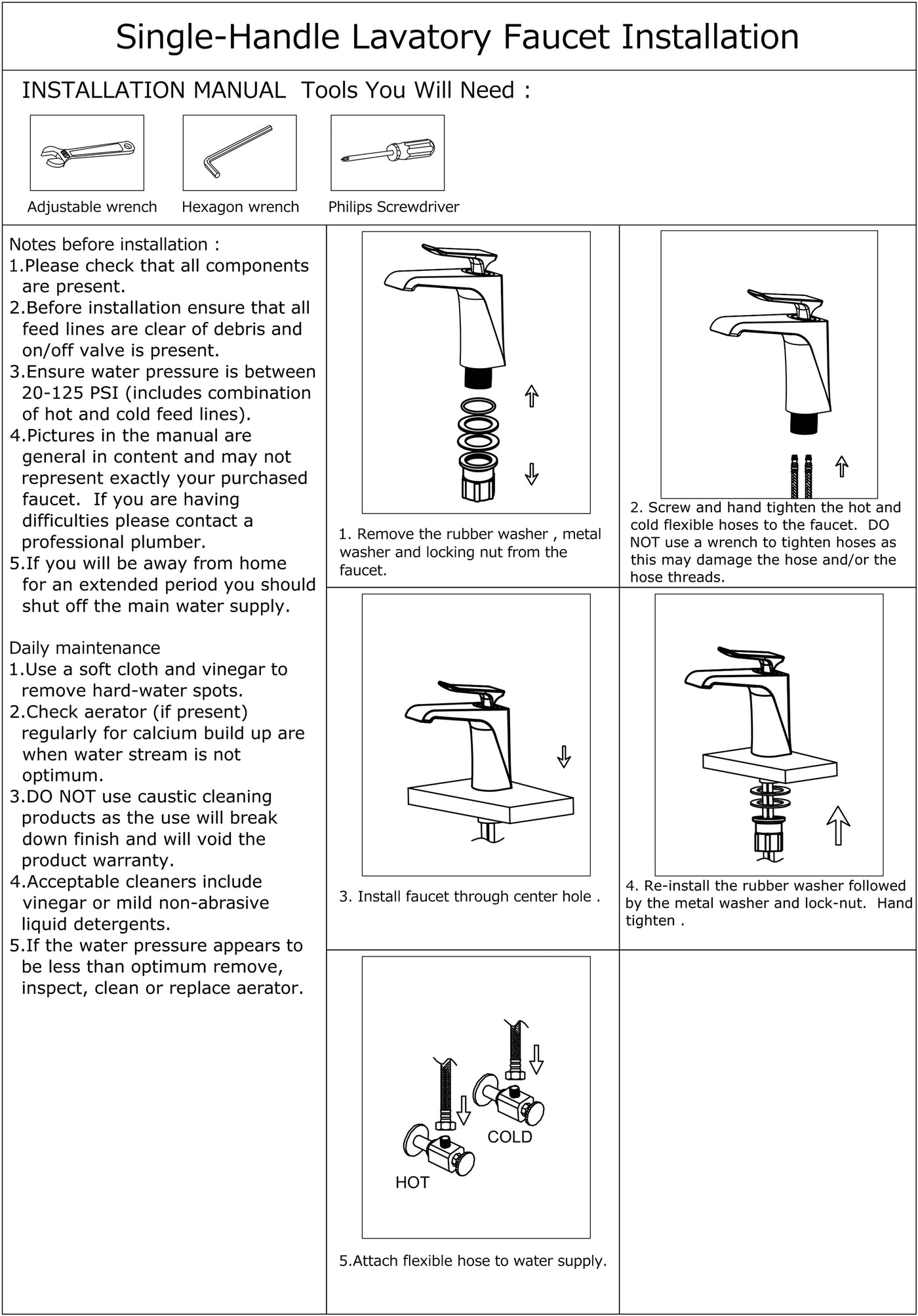 CASTOR™ GF704 Contemporary Style Single-Handle Bathtroom Sink Faucet