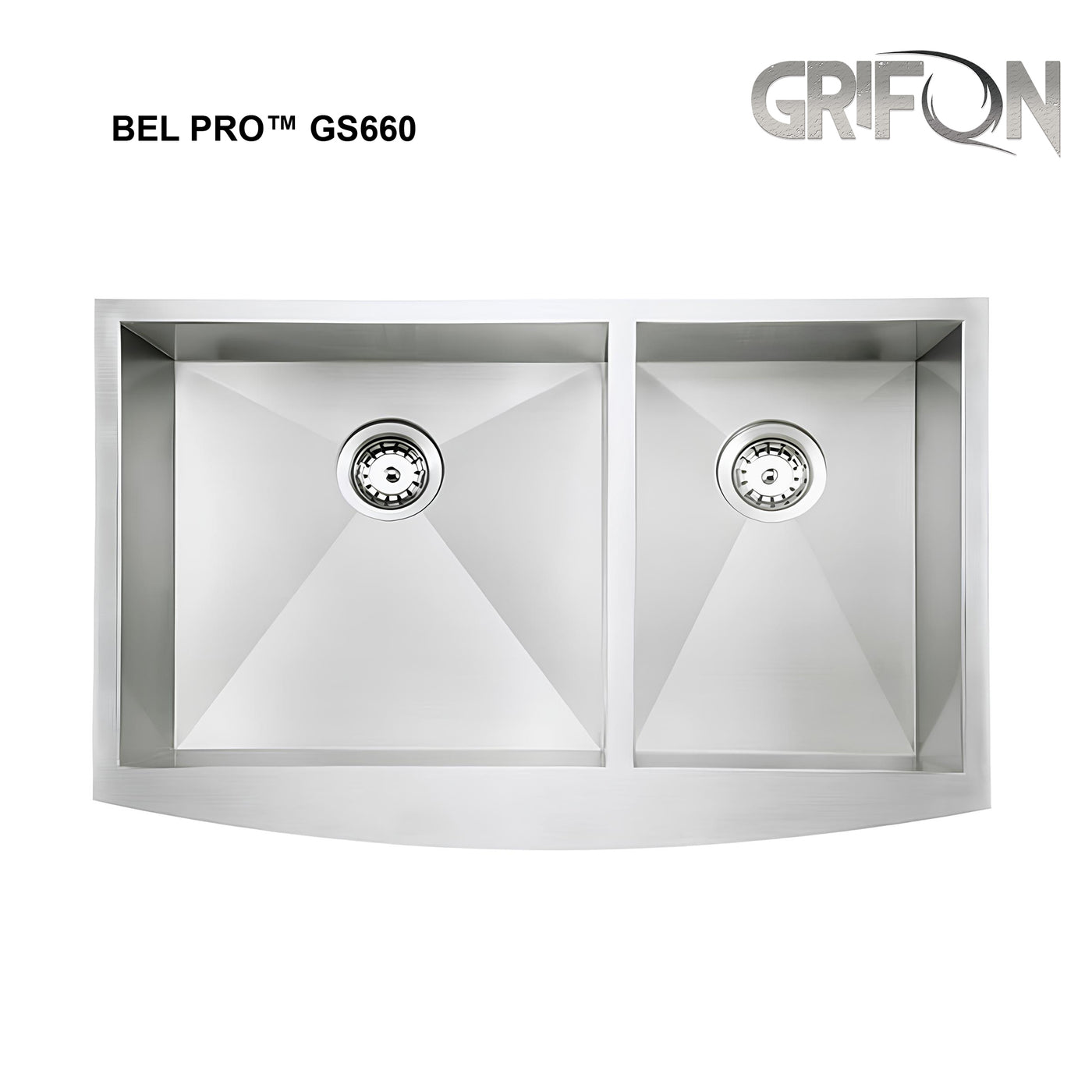 Bel Pro™ GS660 Stainless steel 33-In 60/40 Double Bowl Apron Kitchen Sink.