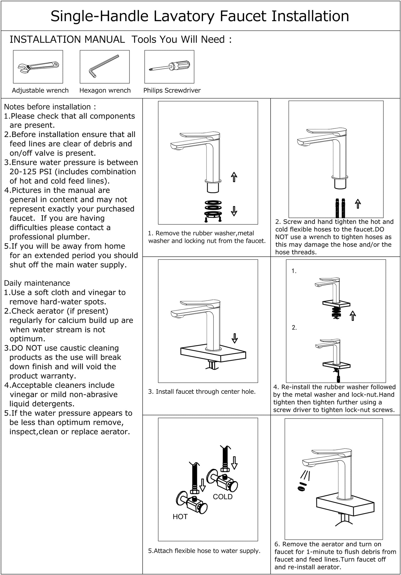 ALENA™ GF709 Contemporary Style Single-Handle Bathroom Sink Faucet