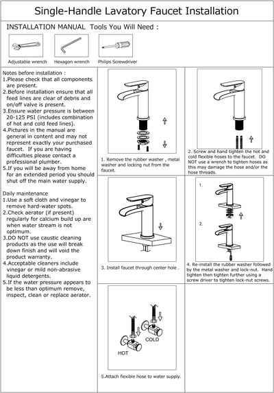 POLAR™ GF703 Contemporary Style Single-Handle Bathroom Sink Faucet