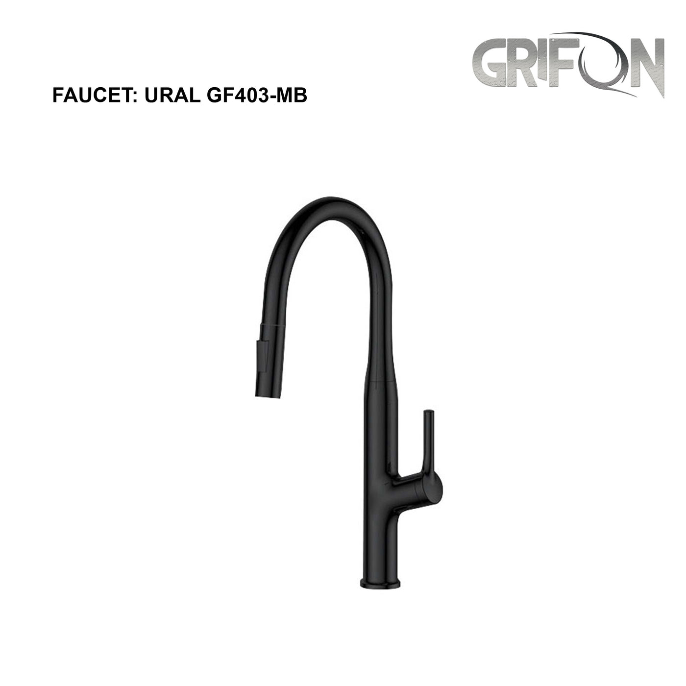 URAL™ GF403 Contemporary Style Single-Handle Kitchen Sink Faucet with Pull-Down Sprayer