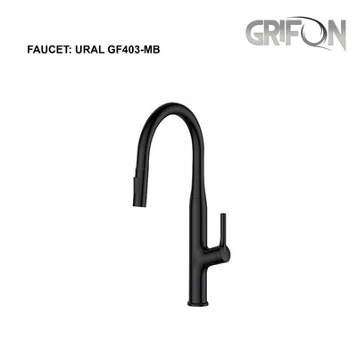 URAL™ GF403 Contemporary Style Single-Handle Kitchen Sink Faucet with Pull-Down Sprayer