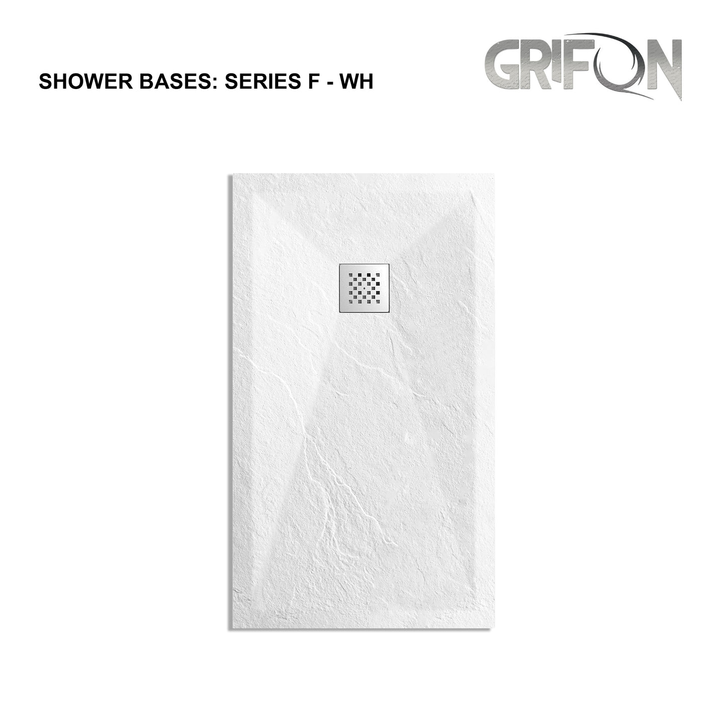 SHOWER BASE ARTIFICIAL STONE - SERIES F WHITE