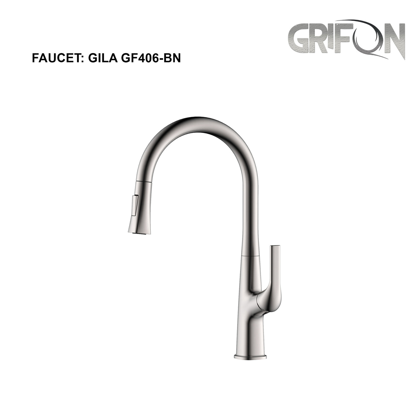 GILA™ GF406 Contemporary Style Single-Handle Kitchen Sink Faucet with Pull-Down Sprayer