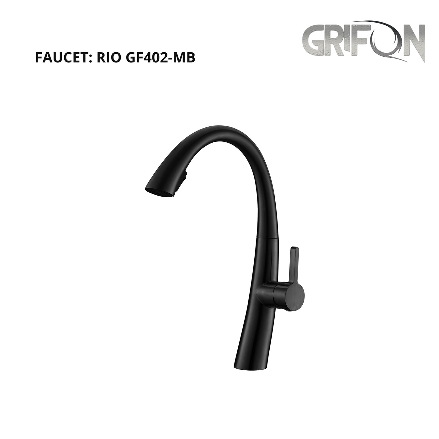 RIO™ GF402 Contemporary Style Single-Handle Kitchen Sink Faucet with Pull-Down Sprayer