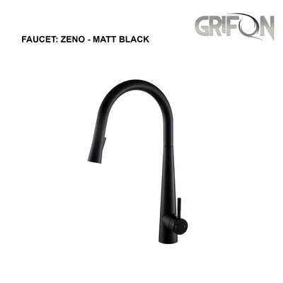 ZENO™ Contemporary Style Single-Handle Kitchen Sink Faucet with Pull-Down Sprayer