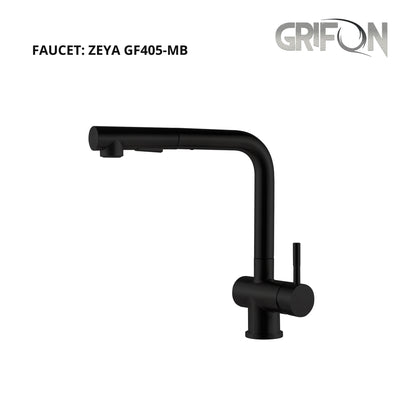 ZEYA™ GF405 Contemporary Style Single-Handle Kitchen Sink Faucet with Pull-Down Sprayer