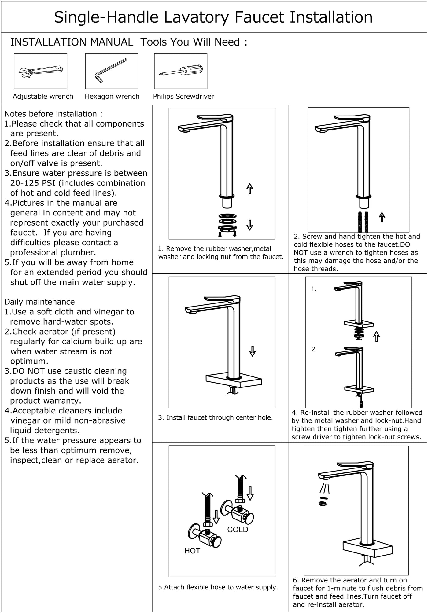 ALENA™ GF709-L  Contemporary Style Single-Handle Bathroom Sink Faucet