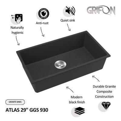 ATLAS 29"  GGS 930 - Single Bowl Kitchen Sink