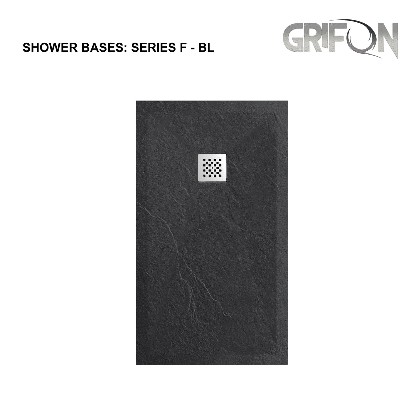 SHOWER BASE ARTIFICIAL STONE - SERIES F BLACK