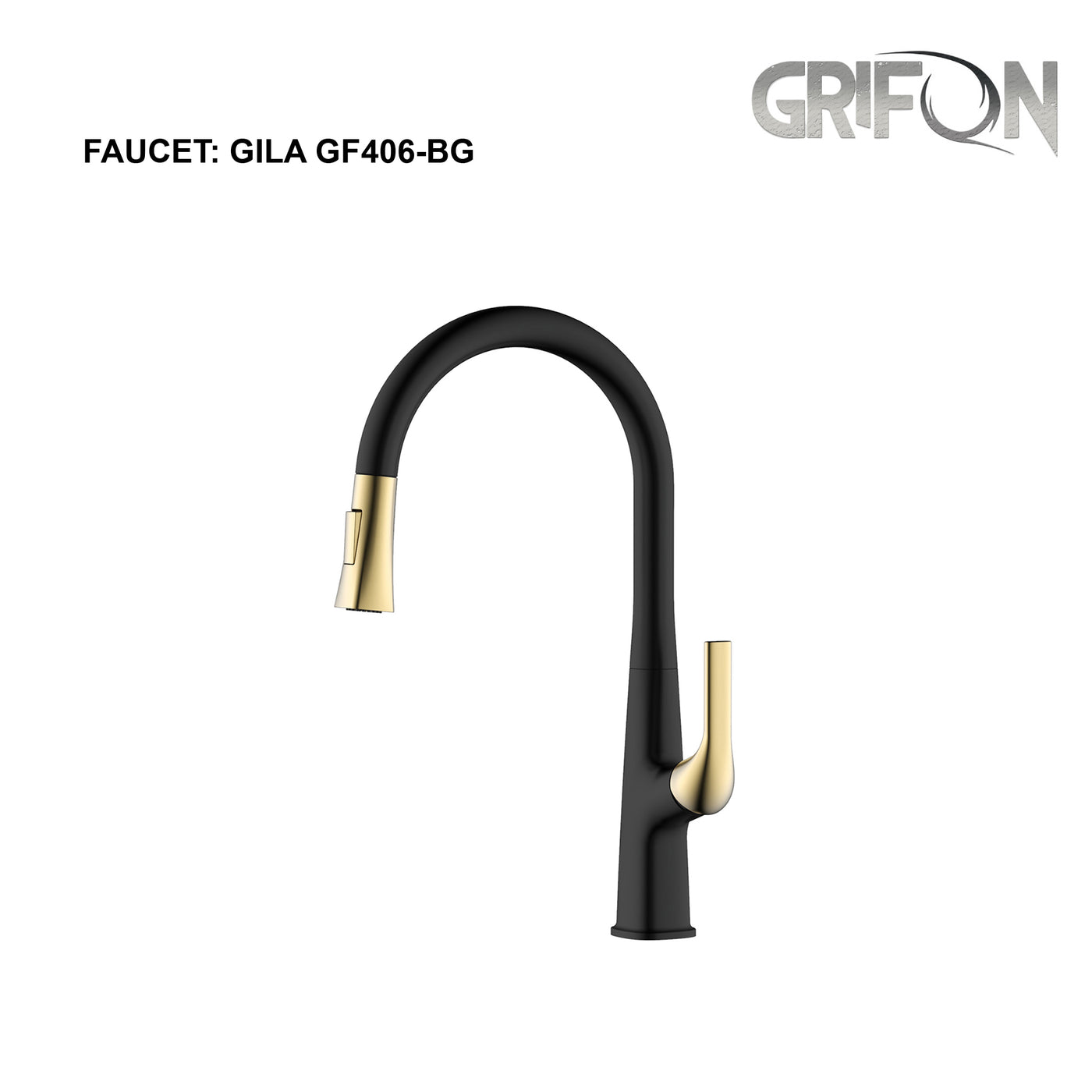 GILA™ GF406 Contemporary Style Single-Handle Kitchen Sink Faucet with Pull-Down Sprayer