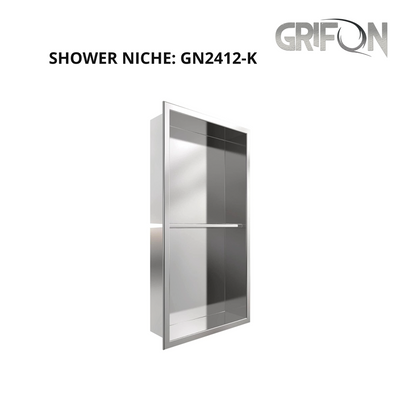 Stainless Steel Double Bowl Wall-insert Shower Niche