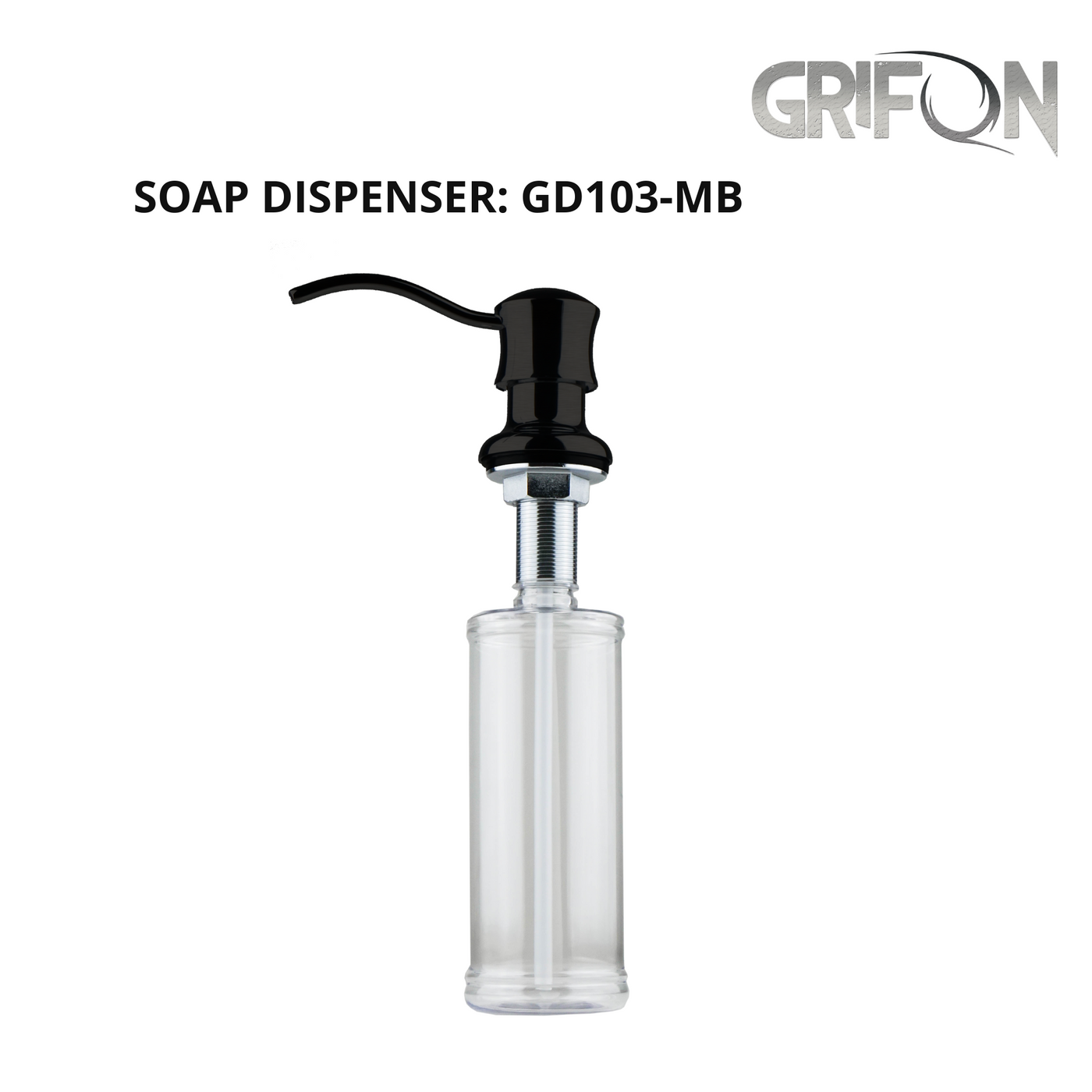 Kitchen Soap and Lotion Dispenser in Black Stainless Steel