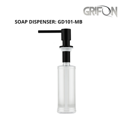 Kitchen Soap and Lotion Dispenser in Black Stainless Steel
